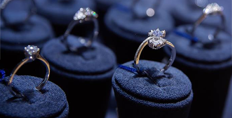 Diamond Engagement Rings on Display