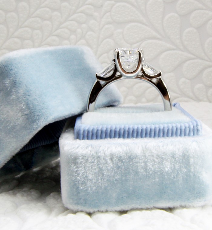 Custom Asscher Engagement Ring in a Plush Case