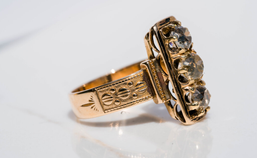 Antique Jewelry Restoration: Unique Gold Ring Side Angle