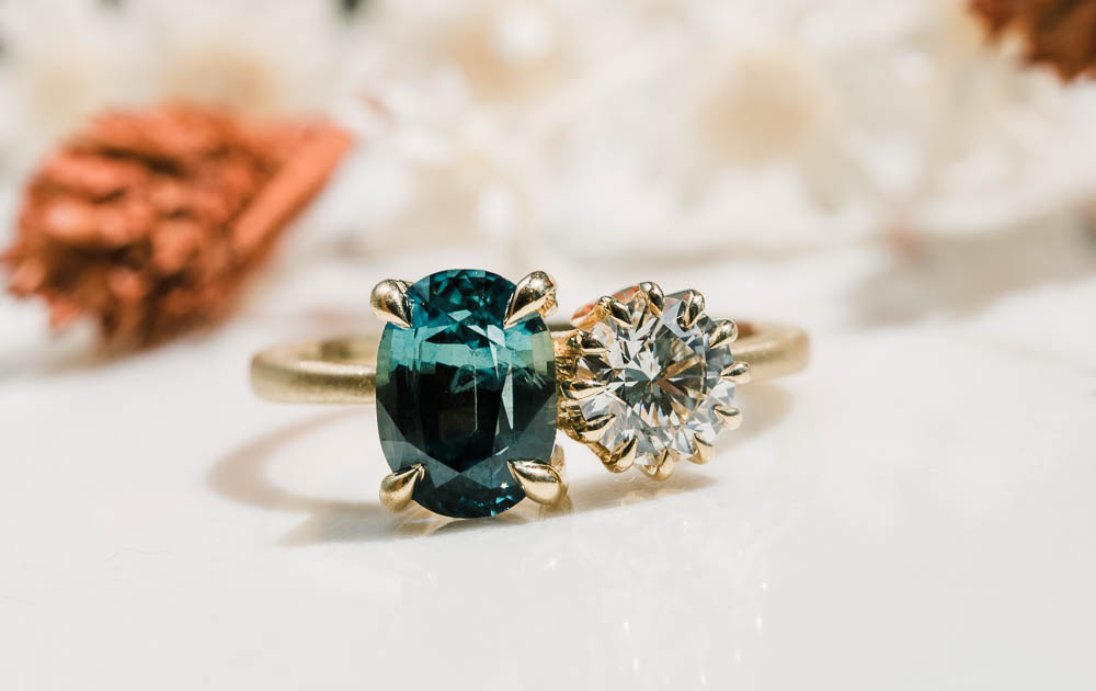Gemstone Engagement Rings in San Diego - 2 Stone Rings