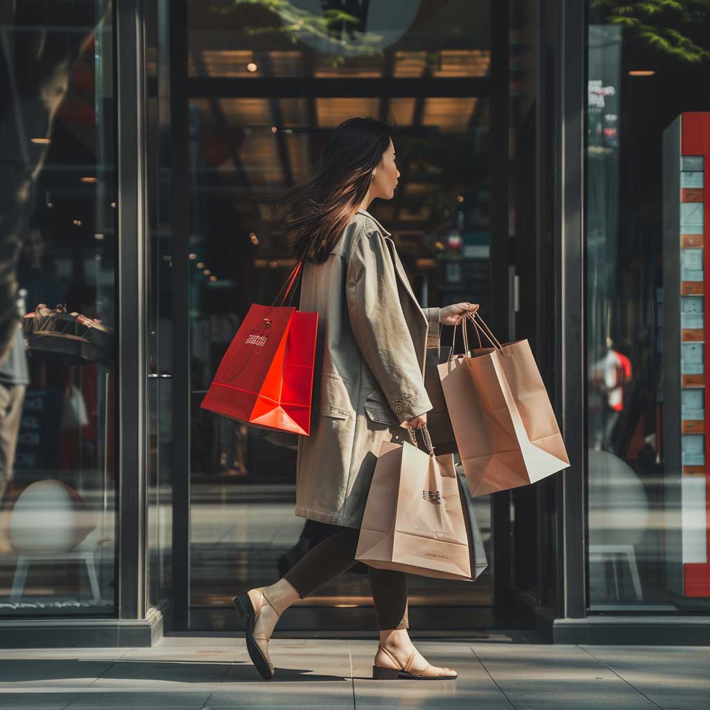 A woman shopping in La Mesa, CA