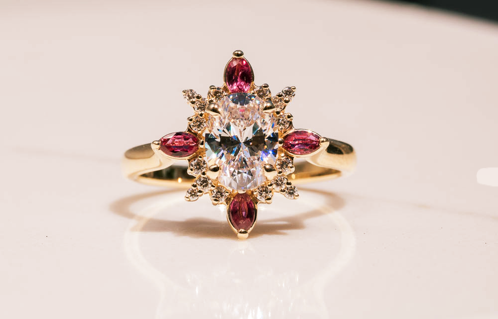 Colorful Custom Marquise Diamond Engagement Rings