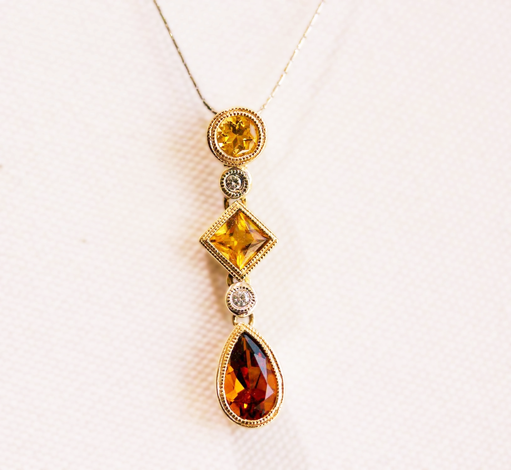 Citrine Dangling Necklace